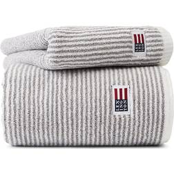 Lexington Icons Original Striped Badezimmerhandtuch Weiß, Grau (130x70cm)