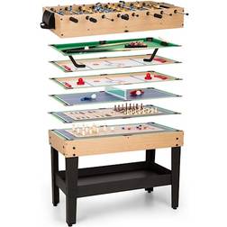 Table Multijeux Avec 37 Jeux Inclus Babyfoot Billard Shuffleboard Air Hockey Bois Massif MDF