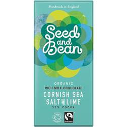 Seed and Bean Cornish Sea Salt & Lime Milk Chocolate Bar 85g