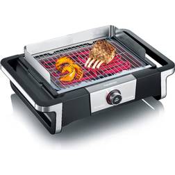 Severin 8114 Elettrico Griglia 2 Zone Grill Nero Argento