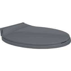 vidaXL Toiletbril Soft-Close Ovaal Grijs