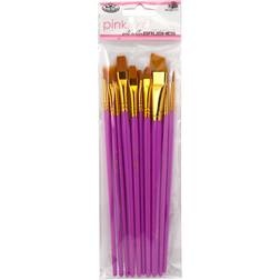 Royal & Langnickel Pink Art Golden Taklon Brush Set 10 Pack