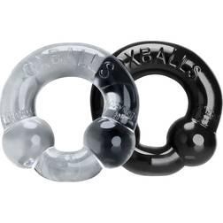 Oxballs 2 Pack Ultraballs Cockring Black And Clear