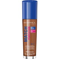 Rimmel London Match Perfection Foundation Spf15 603 Chocolate 30ml