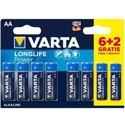 Varta S.of. batteria aa Longlife Power LR06 (confezione da 8 unità ø14,5x50,5mm