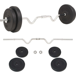 vidaXL Ensemble d'Haltères 30 kg Fitness Musculation Poids Barres Disques