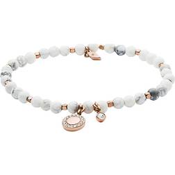 Fossil Howlite Bracelet - Rose Gold/White/Transparent