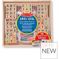 Melissa & Doug Deluxe Wooden ABCs 123s Stamp Set