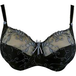 Pour Moi Imogen Rose Embroidered Full Cup Bra - Black/Platinum