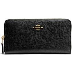 Coach Accordion Zip Wallet - Black/Light Gold