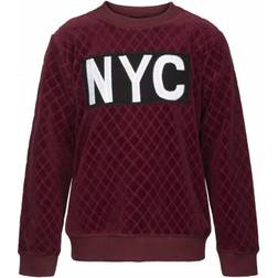 Petit by Sofie Schnoor Eline Sweatshirt NYC - Velour/Dark Red (P194204-4033)