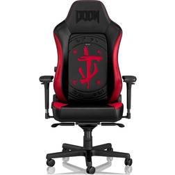 Noblechairs NBL-HRO-PU-DET silla para videojuegos Silla para videojuegos de PC Asiento acolchado Negro, Rojo