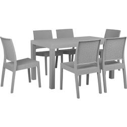 Beliani Fossano Juego de comedor de patio, 1 Mesa incl. 6 Sillas