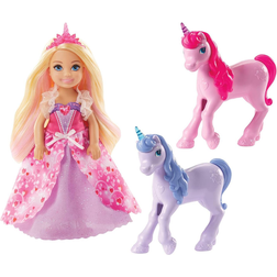 Mattel Barbie Dreamtopia Gift Set Chelsea Princess Doll with Baby Unicorns