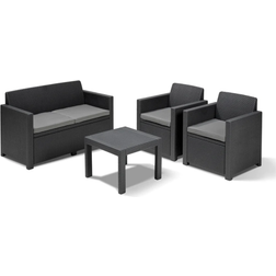 Keter Alabama Outdoor Lounge Set, 1 Table incl. 2 Chairs & 1 Sofas