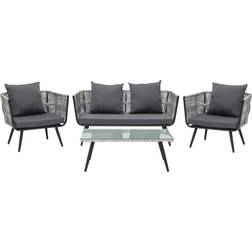 Beliani Ragusa Lounge-Set, 1 Tisch einschl. 2 Stühle & 1 Sofas