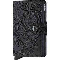 Secrid Miniwallet in pelle e alluminio Ornament - Nero