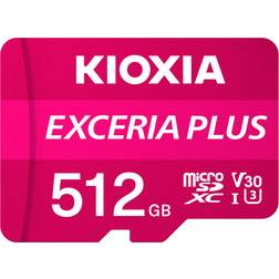 Kioxia Exceria Plus MicroSDXC 512 Go UHS-I V30 Classe 10 Adaptateur SD