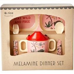 Rice Jungle Melamine Dinner Set Pink One Size