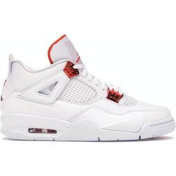 Nike Air Jordan 4 Retro M - White/Total Orange/Metallic Silver