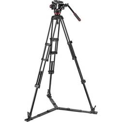 Manfrotto Rótula 504X con trípode Twin aluminio y estab. ras de suelo