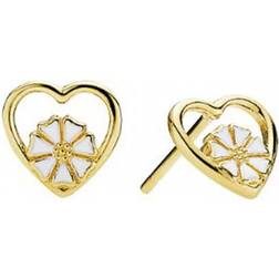 Lund Copenhagen Marguerite Earrings - Gold/White