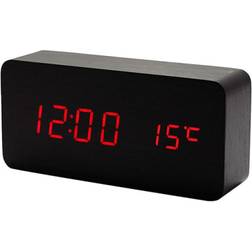 Digital LED Alarm Clock with Wooden Design