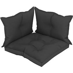 vidaXL 47463 3-pack Stolsdyna Svart (61x60cm)