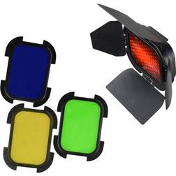 Godox bd-07 grille nid d'abeille 4 filtres colorés pour tête cobra ad200