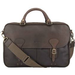 Barbour Wax Leather Briefcase - Olive