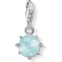 Thomas Sabo Monthly Stone March Charm Pendant - Silver/Light Blue/White