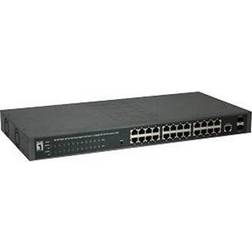 LevelOne GEP-2652 Switch Web 26 Porte 2 SFP 24 Uscite PoE Da 370 W
