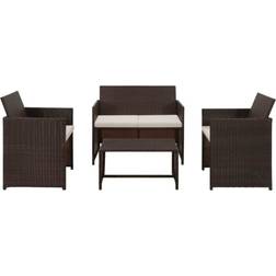 vidaXL 43908 Lounge-Set, 1 Tisch einschl. 2 Stühle & 1 Sofas