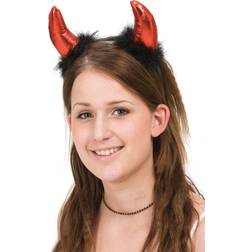 Hisab Joker Dj vulshorn Horn med Diadem- Dj vul Halloween & Maskerad Red one