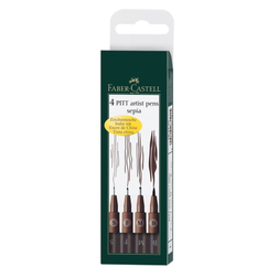 Faber-Castell Pitt Artist Pens Sepia 4-pack