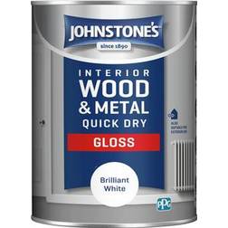 Johnstones Quick Dry Metal Paint, Wood Paint Brilliant White 1.25L