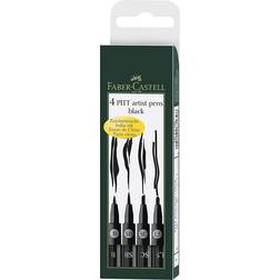 Faber-Castell Pitt Artist Pens Black 4-pack