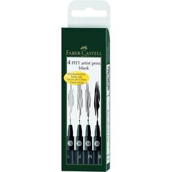 Faber-Castell Pitt Artist Pens Black 4-pack 167100