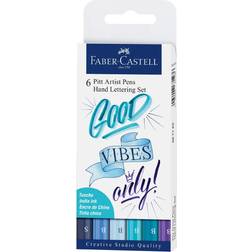 Faber-Castell Pitt Artist Pen Hand Lettering Blue 6-pack