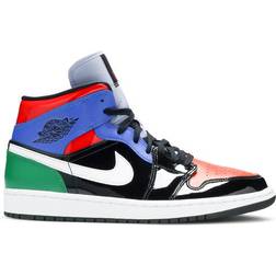 Nike Air Jordan 1 Mid SE Multi Patent W - Black/Hyper Royal/Pine Green/University Red