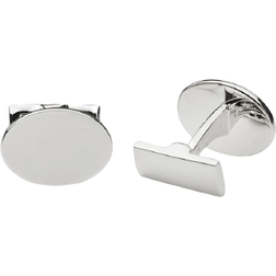 Skultuna Black Tie Oval Cufflinks - Silver