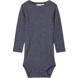 Name It Baby Merino Wool Romper - Blue / Ombre Blue (13175309)