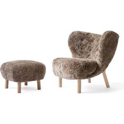 &Tradition Little Petra VB1 Sheepskin with Footstool Armchair 75cm