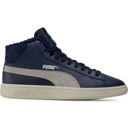 Puma Kid's Smash V2 Mid Fur V - Peacoat/Grey Fiolet