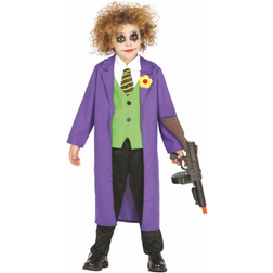 Fiestas Guirca Luxe paarse horror clown the Joker verkleedkostuum outfit kinderen halloween 7-9 jaar (122-134)