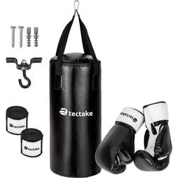 tectake Set sacco da boxe nero da