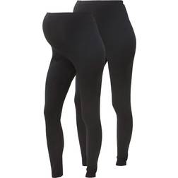 Mamalicious Jersey Maternity Leggings 2-pack - Black