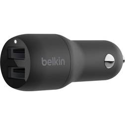 Belkin Doppio Caricabatteria da Auto USB da 24W Nero