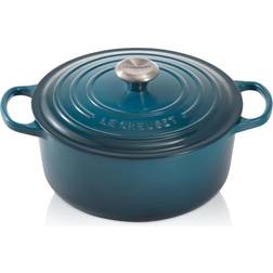 Le Creuset Deep Teal Signature Cast Iron Round mit Klappe 6.7 L 28 cm