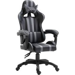 vidaXL Silla De Gaming De Cuero Sintético Gris